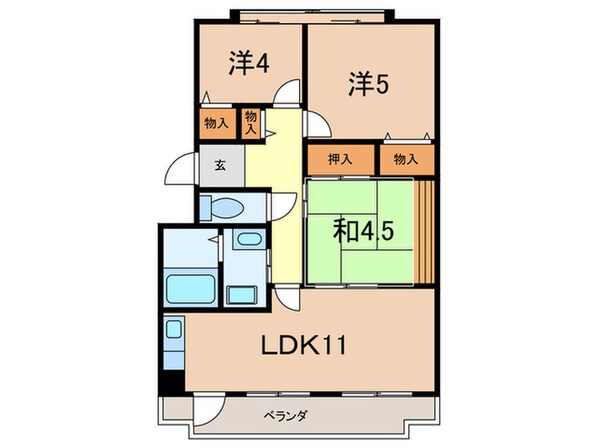 グリ－ンビュウ１号館の物件間取画像